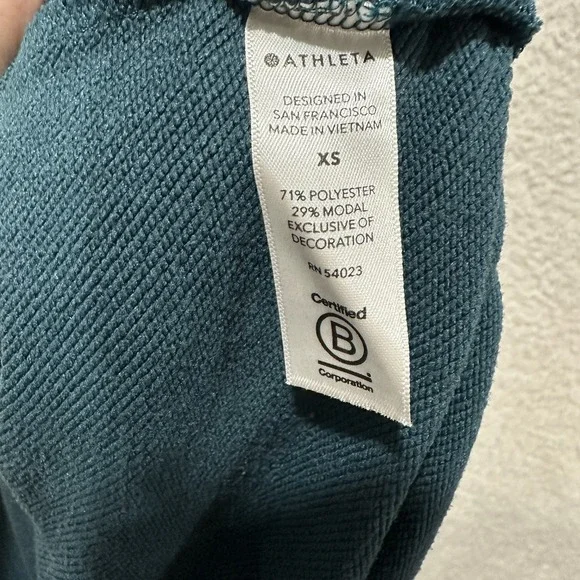 Athleta Crosstown Track Dress 1/4 Zip Long Sleeve Stripes Women's Size XS Green‎ - Picture 12 of 16